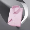 New Men's Business Casual Solid Color Short Sleeved Shirt for Summer Fashion No Ironing Comfortable and Versatile Top