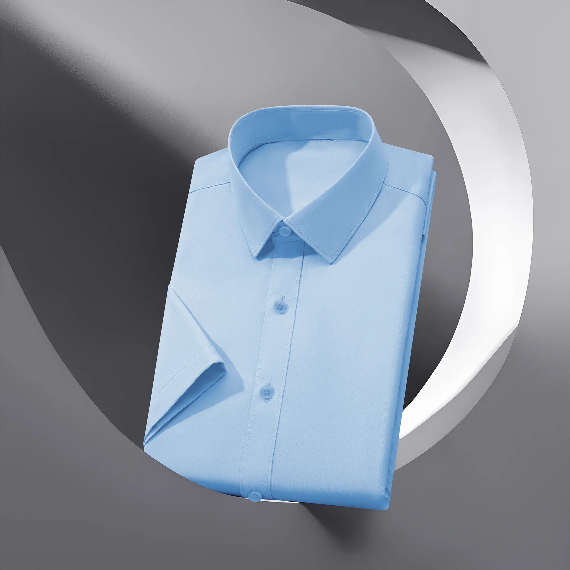 New Men's Business Casual Solid Color Short Sleeved Shirt for Summer Fashion No Ironing Comfortable and Versatile Top - Image 5