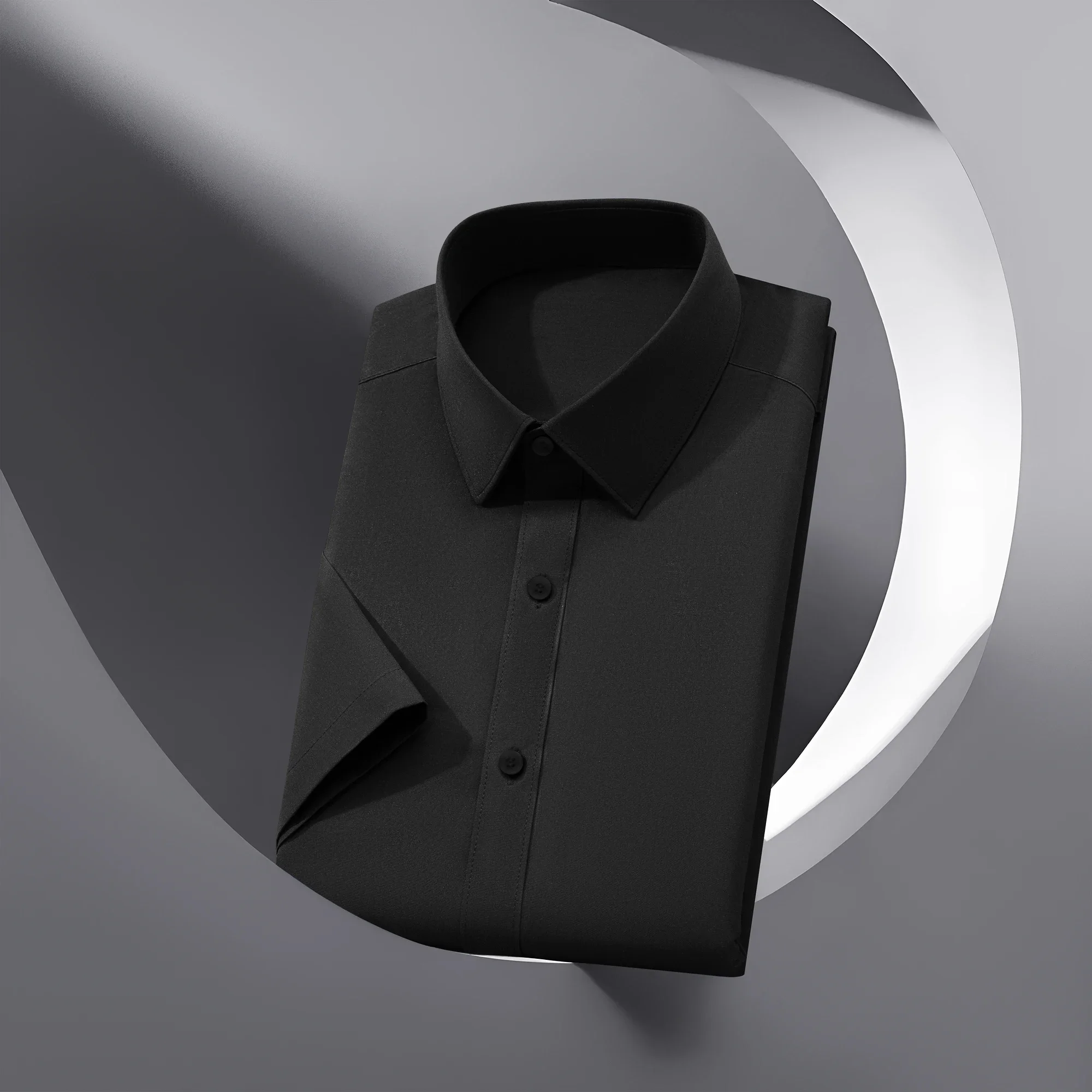 New Men's Business Casual Solid Color Short Sleeved Shirt for Summer Fashion No Ironing Comfortable and Versatile Top - Image 3