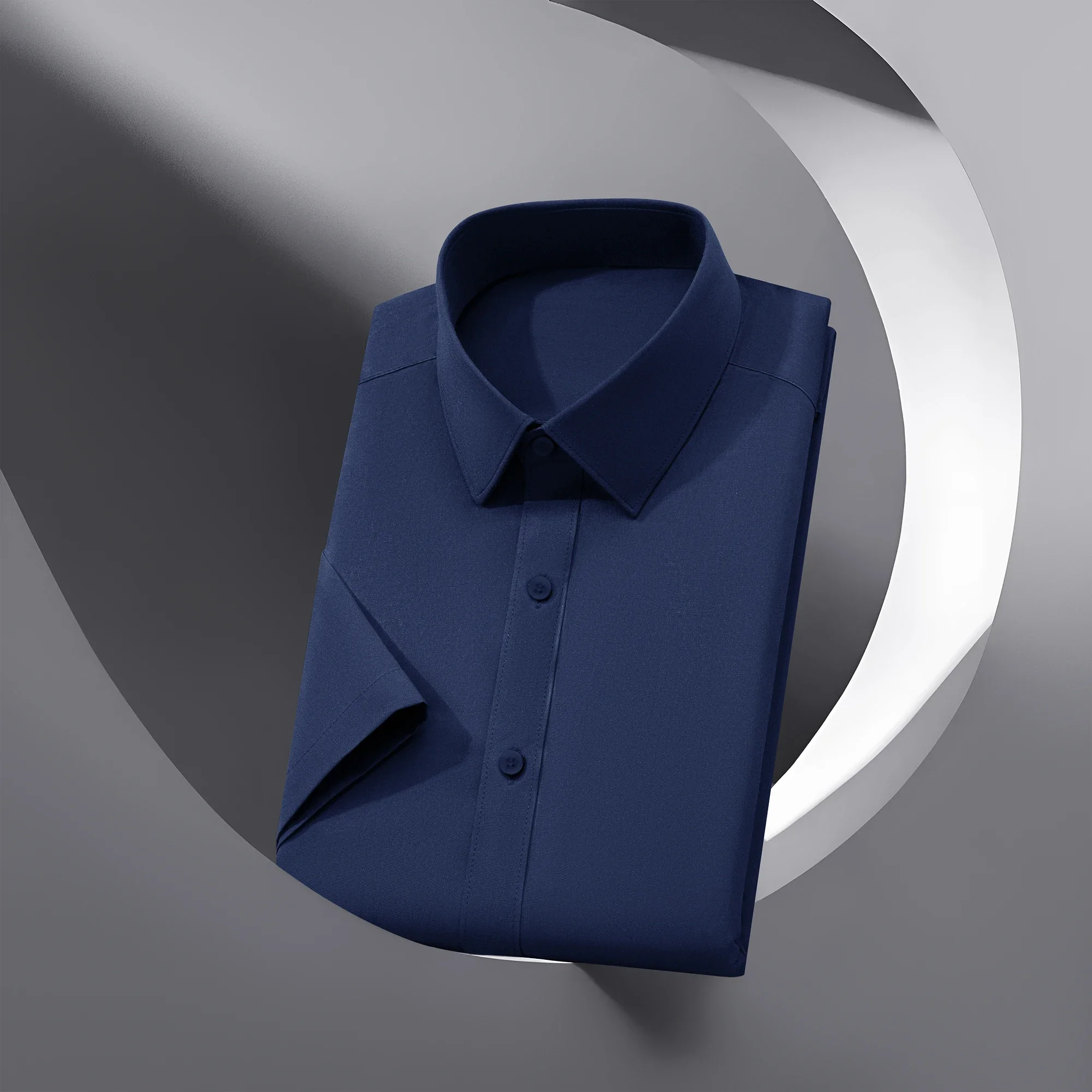 New Men's Business Casual Solid Color Short Sleeved Shirt for Summer Fashion No Ironing Comfortable and Versatile Top - Image 6