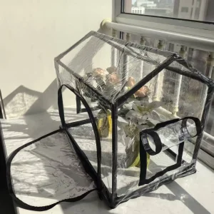 New Portable Insulated Cold-Resistant Mini Greenhouse - Outdoor Garden Use with Double Zipper Doors, 3-Side Window PVC Cover & S
