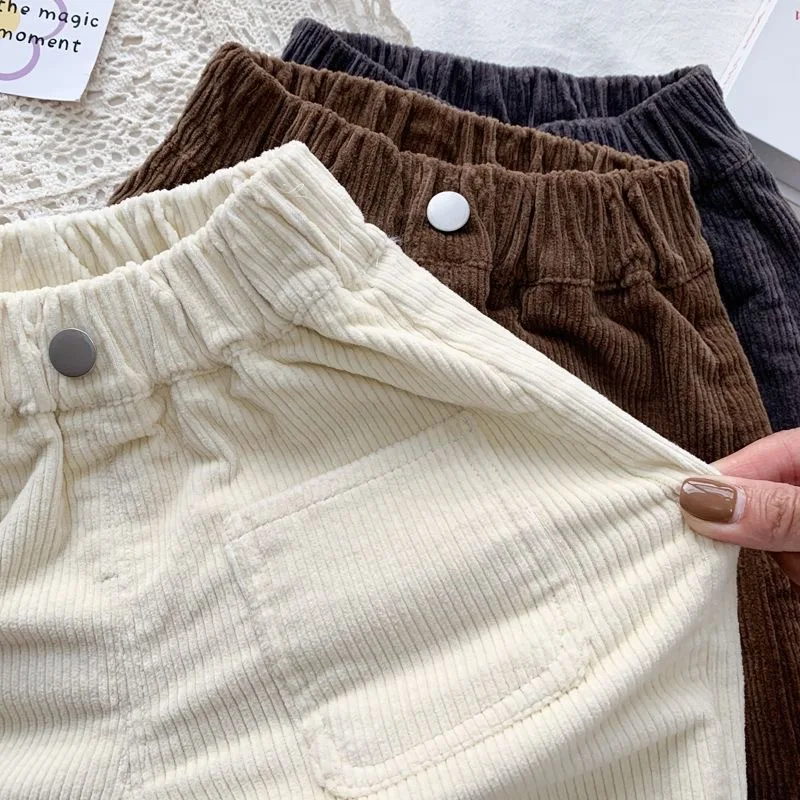 New Spring Autumn Kids Pants 2-7T Simple Style Boys and Girls Loose Corduroy Trousers Baby Clothing Children Pants Outdoor Wear - Image 4