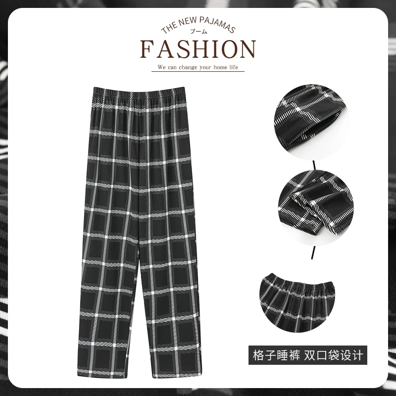 New Style Hot Sale Cotton Plaid Pajama Pants For Adluts Home Furnishing Cotton Trousers Cotton Pajama Men Sleep Bottom Home Wear - Image 2