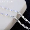 New luxury 925 Sterling Silver special 2MM flat Clavicle chains Necklaces for Men Women wedding Jewelry Christmas gifts 40-75cm