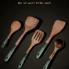 Newly Upgraded Version Natural Wooden Spatula Set for Non-Stick Pans, Heat-Resistant Kitchen Utensils with Spoon & Cooking Tools
