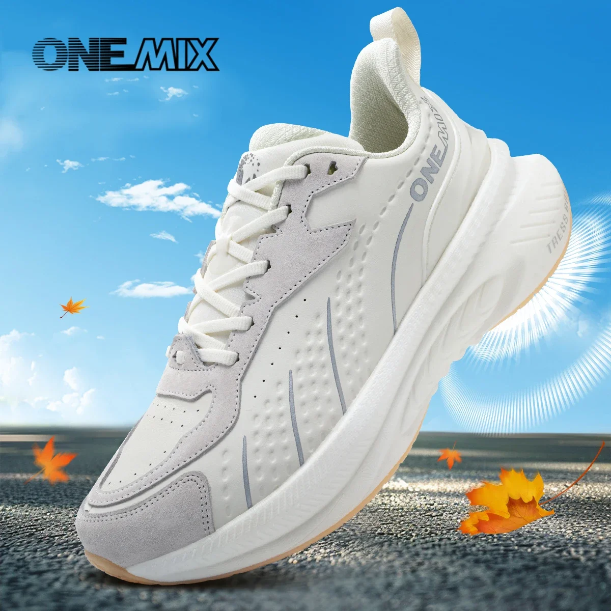 ONEMIX Winter Running Shoes for Men Leather Warm Sport Shoes Wear-resistant Female Jogging Training Shoes Black Walking Sneakers - Image 2
