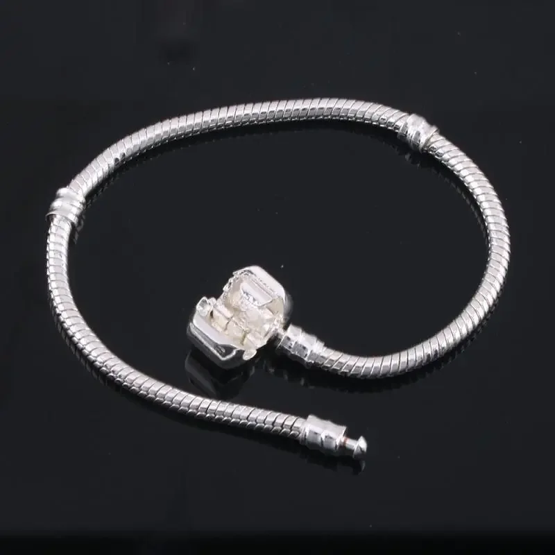 Original 925 Sterling Silver Snake Bone Charm Bracelet Bangle Fine Jewelry Basic Charm Bracelets for Women men Party DIY Jewelry - Image 3