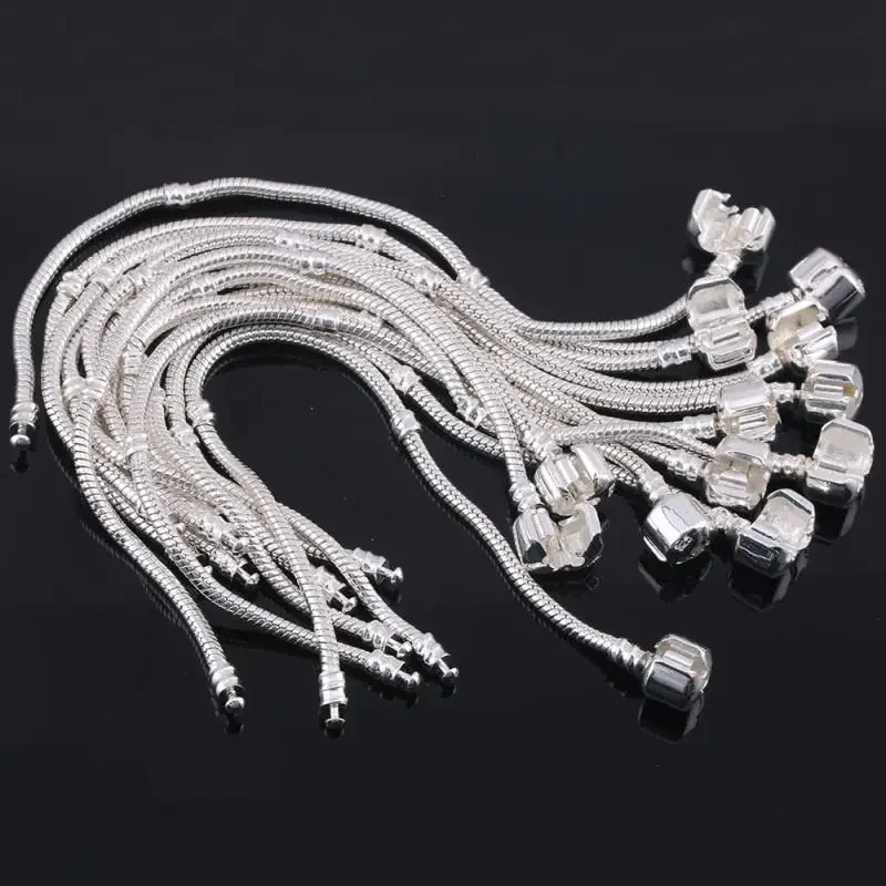 Original 925 Sterling Silver Snake Bone Charm Bracelet Bangle Fine Jewelry Basic Charm Bracelets for Women men Party DIY Jewelry - Image 5