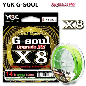 Original YGK g-soul X8 braid Fishing Line 150m/200m Multifilament PE Line 14LB/16LB/22LB/25LB/30LB/40LB/50LB Japan Fishing Line