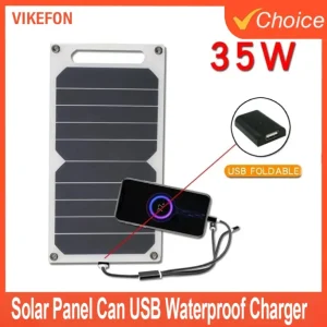 Outdoor Emergency Solar Panel USB 5-35W Waterproof Portable Charger Solar Panel Can Be fixed Backpack for Outdoor Hiking Camping