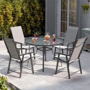 Outdoor tempered glass coffee table terrace garden dining table leisure chair garden furniture table and chair set