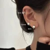 PANJBJ 925 Sterling Silver Geometry Earring for Women Minimalism Fashion Versatile Trend office Jewelry Gift Dropshipping