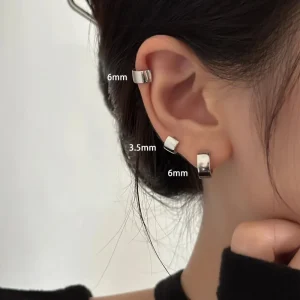 PANJBJ 925 Sterling Silver Geometry Earring for Women Minimalism Fashion Versatile Trend office Jewelry Gift Dropshipping