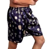 Pajamas Nightwear Shorts Silk Satin Underwear Breathable Mens Night Pants Pyjamas Sleepwear Casual Emulation Silk