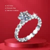 Pass Diamond Tester Pen Moissanite Ring for Women S925 Silver Wedding Diamonds Band Stackable Ring Valentine's Day Gift