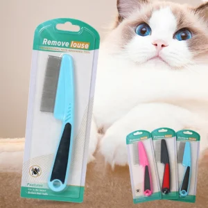 Pet Grooming Comb Durable Long-handled Pet Flea Comb Dog and cat dense tooth comb to remove lice Pet supplies Pet comb