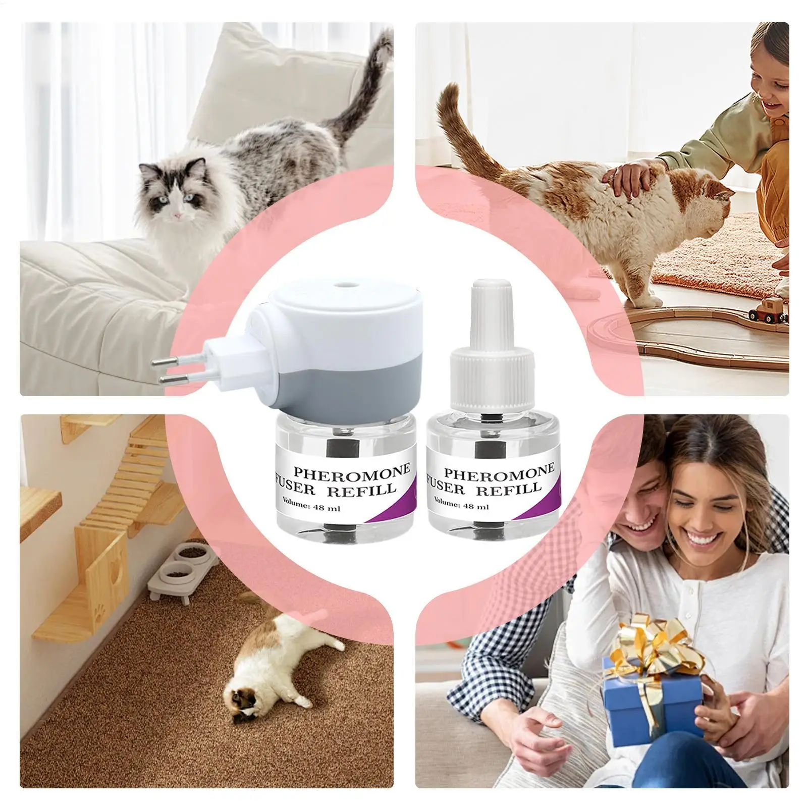 Pet Pheromone Diffuser To Calm Cats Calming Pheromone Diffuser For Calm Relaxing Home Indoor Cat Calming Aid Supplies US/EU/UK - Image 5