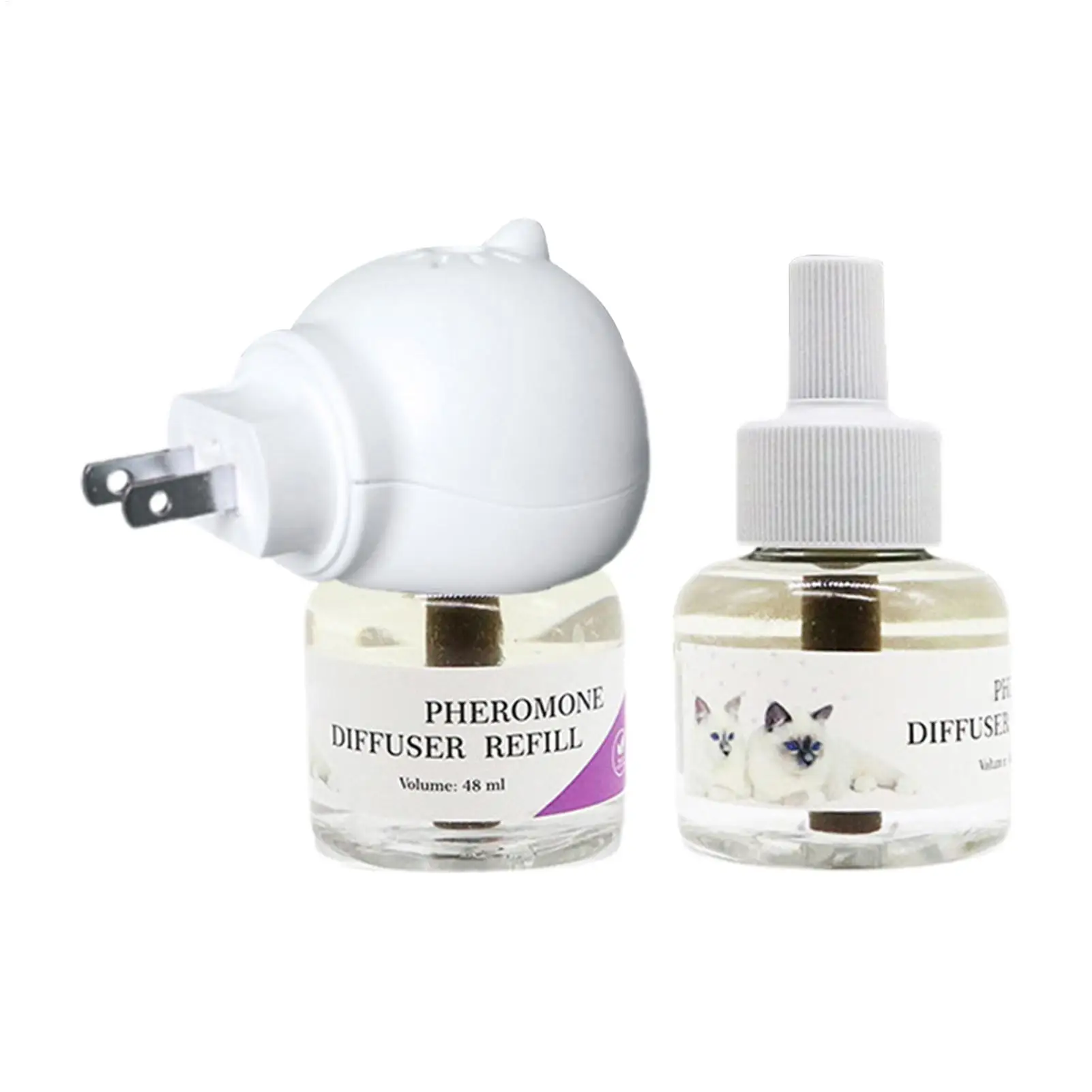 Pet Pheromone Diffuser To Calm Cats Long-Lasting Cat Pheromone Diffuser Quiet Comfort Supplies Stress Plug For Travel Kitten - Image 4