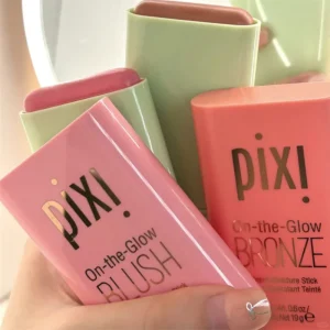 Pixi On-the-Glow Blush Stick Creamy Hydrating Formula Ruby/Warm/Juicy Shades Buildable Pigmented Cheek Blush For All Skin Tones