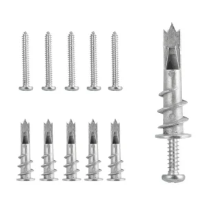 Plasterboard Drywall Anchors Hollow Wall Self-drilling Wall Plug with Stainless Steel Screws Drywall Bolt Metal Drywall Anchors