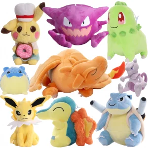Pokemon Charizard Plush Doll Pikachu Chikorita Cyndaquil Totodile Toys Genger Blastoise Peluche Mewtwo Eevee Stuffed Doll Gift