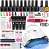 Poly Gel Extension Tool Set Professional Gel Nail Polish Kit With UV LED Nail Lamp Dryer And Electric Nail Drill Machine