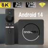 Q10 Android14 8K HDR10+ Smart TV Box Allwinner H313 128G Dual Wifi BT5.0 Set Top Box Media Player with Google Voice Assistant