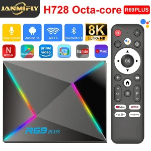 R69 Plus Voice Control TV Box Ultra HD 8K Allwinner H728 Octa Core Support Netflix tv box WIFI 6 Set Top Box