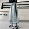 RAISE YOUNG 4-14Y Girls Sweatpant Pure Cotton Side Striped Junior Girl Sports Pant Loose Elastic Waist School Girl Straight Pant