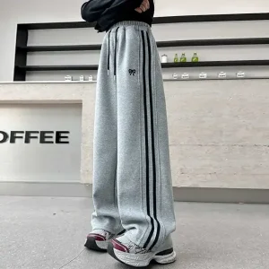 RAISE YOUNG 4-14Y Girls Sweatpant Pure Cotton Side Striped Junior Girl Sports Pant Loose Elastic Waist School Girl Straight Pant