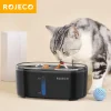 ROJECO Automatic Cat Water Fountain Dual bowls Wireless Pet Water Dispenser for Dog Cat Smart Drinker Multiple Pets Accessories