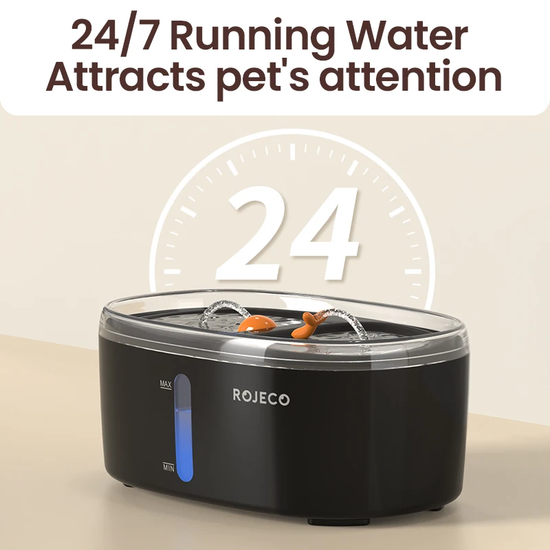 ROJECO Automatic Cat Water Fountain Dual bowls Wireless Pet Water Dispenser for Dog Cat Smart Drinker Multiple Pets Accessories - Image 4