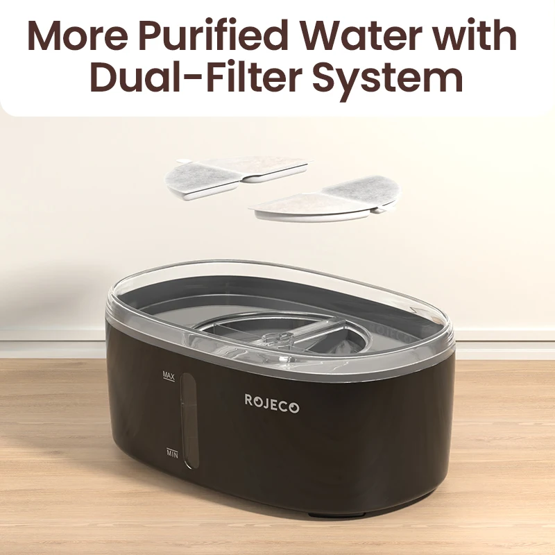 ROJECO Automatic Cat Water Fountain Dual bowls Wireless Pet Water Dispenser for Dog Cat Smart Drinker Multiple Pets Accessories - Image 5