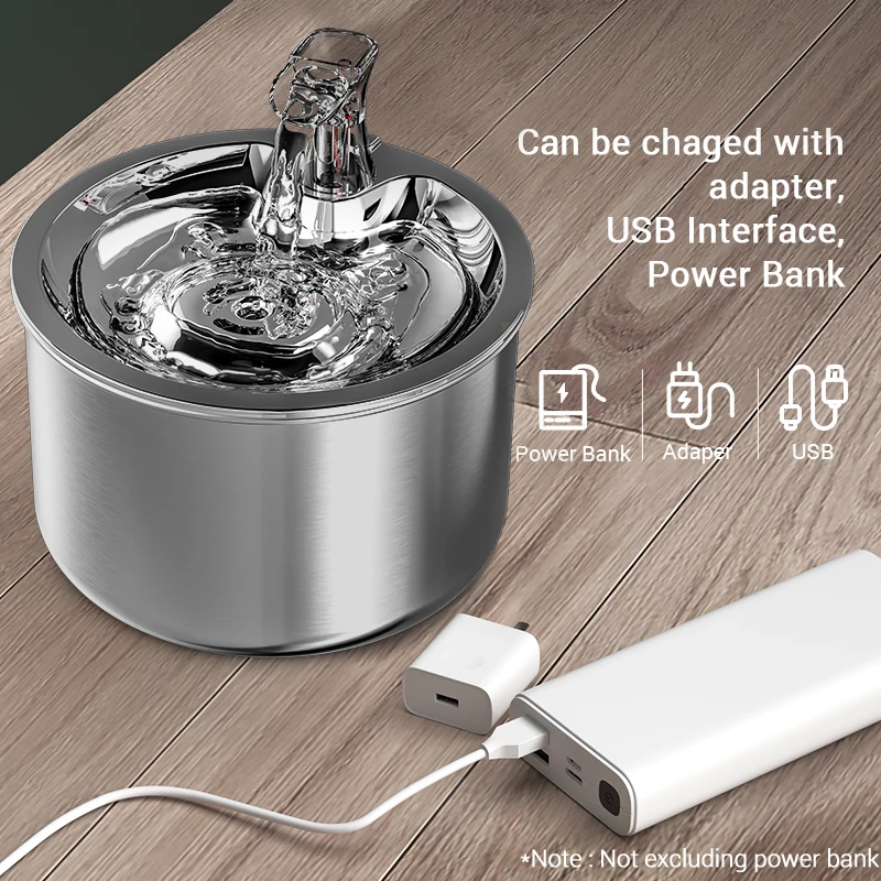 ROJECO Stainless Steel Cat Water Fountain Automatic Water Dispenser For Cat Dog Pet Smart Motion Sensor Water Purifier Drinker - Image 6