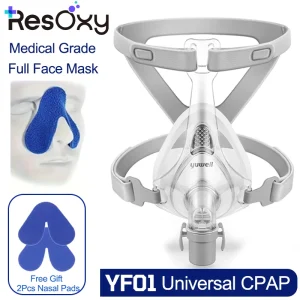 Recoxy CPAP Universal Full Face Mask, With Headgear Silicone Pads, Helps Sleep Apnea Anti Snoring, For CPAP Medical Accessories
