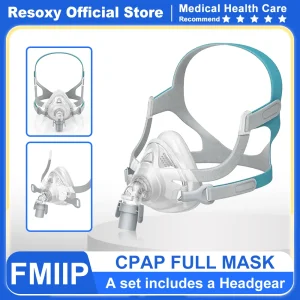 Resoxy FMIIP Full Face CPAP Mask with Silicon Gel Cushions Auto CPAP APAP BIPAP Machine Use for Anti Snoring Sleep Apnea Sleep