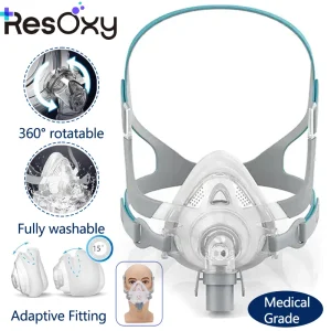 Resoxy Full Face CPAP Mask 2nd,With headband For Auto CPAP APAP BIPAP,Helps Sleep Apnea Anti Snoring,Medical Universal CPAP Mask