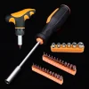S2 Alloy Steel Hexagonal Screwdriver Socket Kit Magnetic 25mm Long T-I Type Handle Household Repair Tool Set