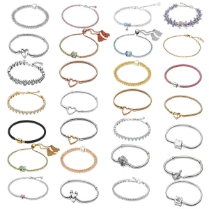 S925 Silver Purple Diamond encrusted Flower Love Bracelet DIY Basic Bracelet Fashion Exquisite Bracelet