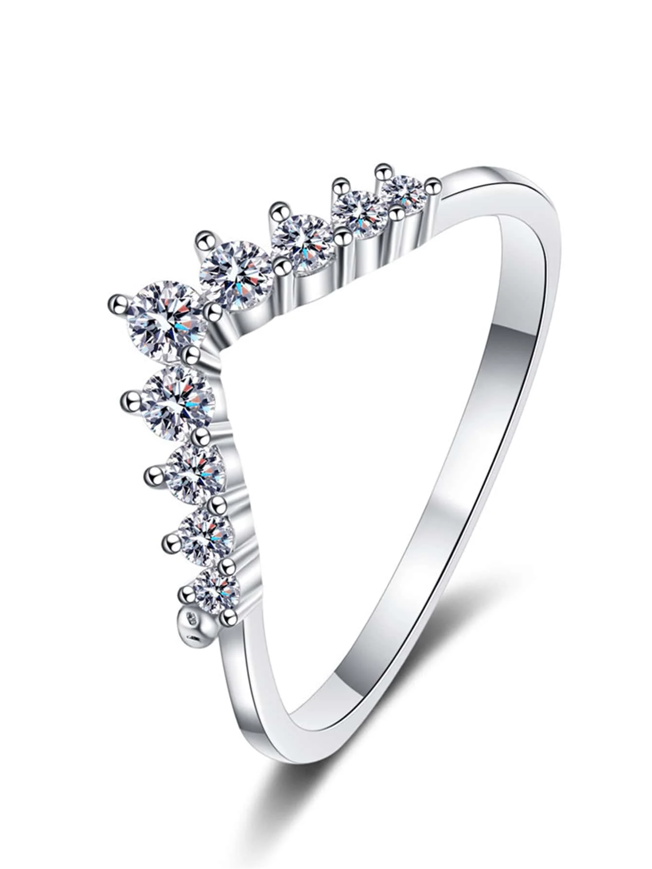 S925 Sterling Silver Little Princess Crown Diamond Ring Simple Sen Series Little Fresh Fine Wedding Engagement Birthday Gift - Image 2