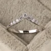 S925 Sterling Silver Little Princess Crown Diamond Ring Simple Sen Series Little Fresh Fine Wedding Engagement Birthday Gift