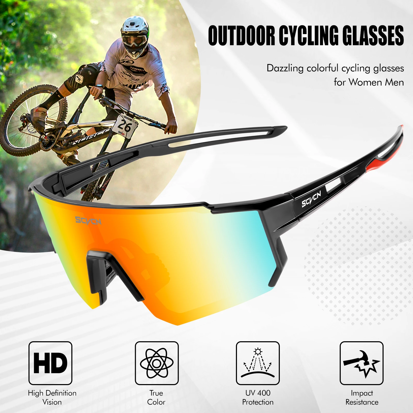SCVCN New Outdoor Cycling Sunglasses Men MTB Bike Glasses Sports Hiking Mountain Climbing Women Bicycle Cycling UV400 Goggles - Image 3