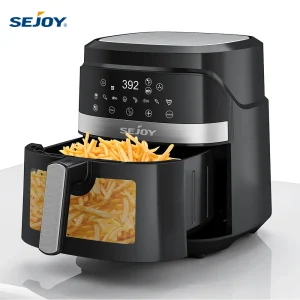 SEJOY Hot Air Fryer One or Dual Chambers Adjustable, 6 Quar Airfryer with Touchscreen 8 Cooking Presets with Viewing Window