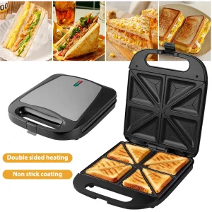 Sandwich Maker 4 SandwichesElectric Breakfast Machine Toaster with Non-Stick Plates Fast Heating Toastie Maker for Home Kitchen