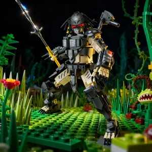 Sci-Fi Warrior Building Blocks Set, Alien Style MOC Construction Kit, High-Difficulty Model for Adults, Futuristic Armor Serie