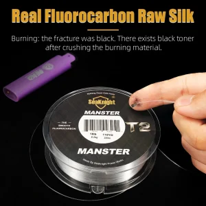 SeaKnight Brand MANSTER T2 Series 100% Fluorocarbon Fishing Line 100M, Carbon Fiber Line 3-35LB Upgrade Sinking Line Sea Fishing