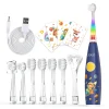Seago Kids Electric Toothbrush with Sticker LED Colorful/Observing Light 3 Modes Smart Timer Waterproof Teeth Clean for Child