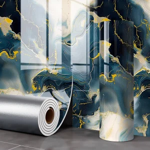 Self Adhesive Marble Wallpaper 1 Roll Waterproof Antifouling Thick Foam Wall Sticker for Bedroom Living Room