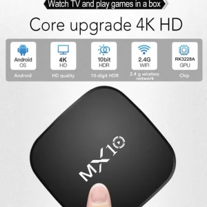 Set-Top TV Box MX10 Allwinner RK3228A Quad-Core DDRIII 1GB EMMC 8GB 4K Media Player TV Box with IR Remote Control