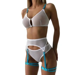 Sexi Mesh Patchwork Lingerie Sets Perspective Sex Erotic Costumes Exotic Babydoll Dress Porn Sexy Underwear For Women
